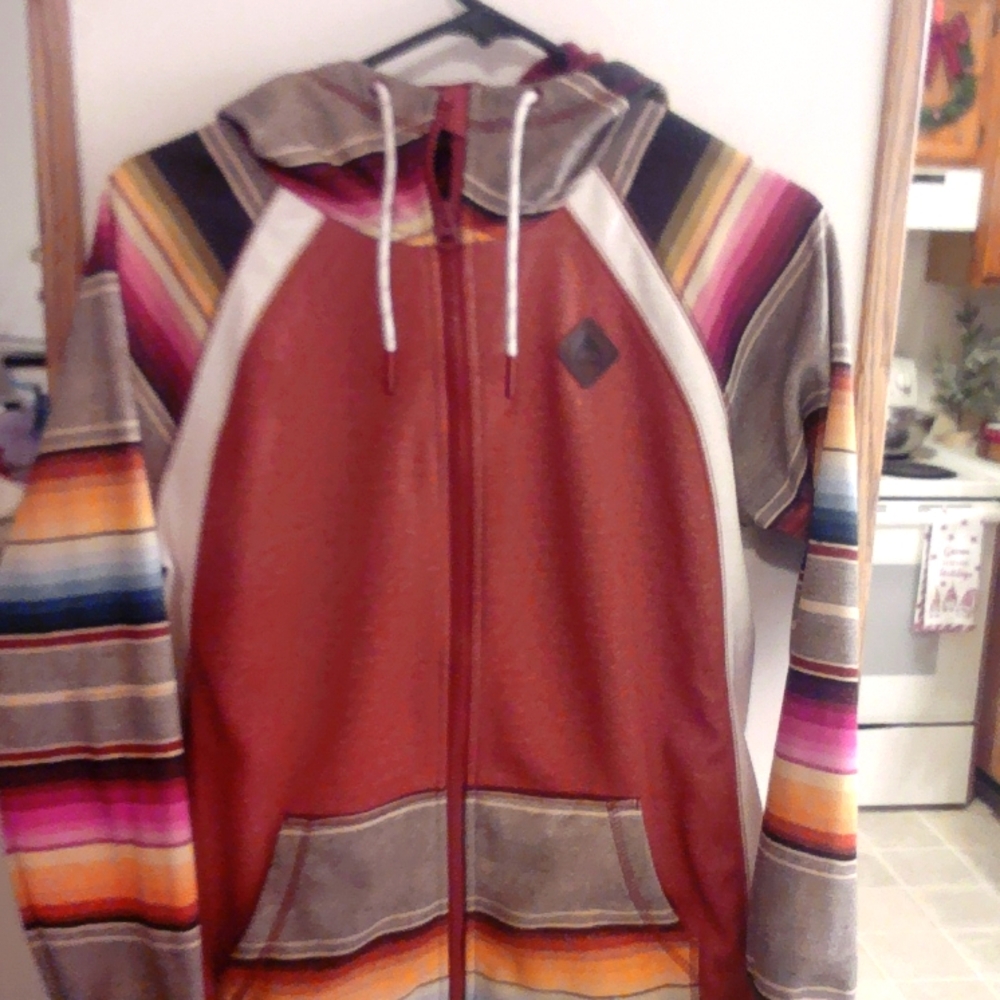 Burton Hoodie multi color/stripes women's size small